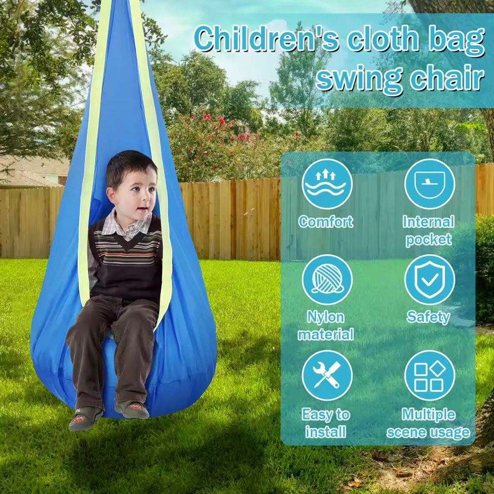 Kids Outdoor Swing Set - Çocuklar için şişme minderli naylon asma