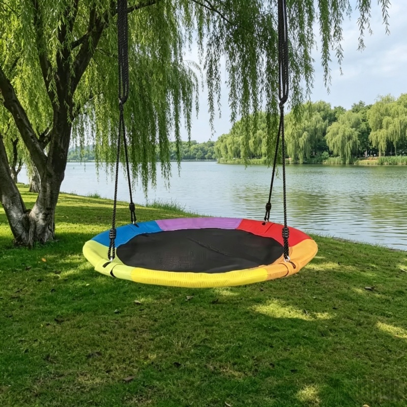 Kids Outdoor Swing Set - Dairesel Oxford Net Kanvas Çocuk Hamak