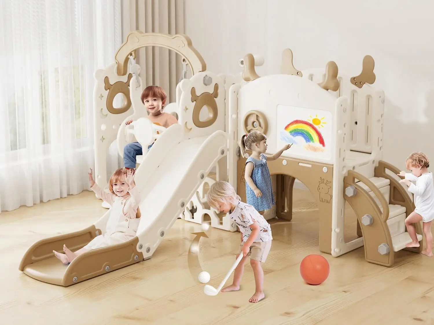 Kids Outdoor Swing Set - 13'ü 1 arada Çocuk Kaydırağı ve