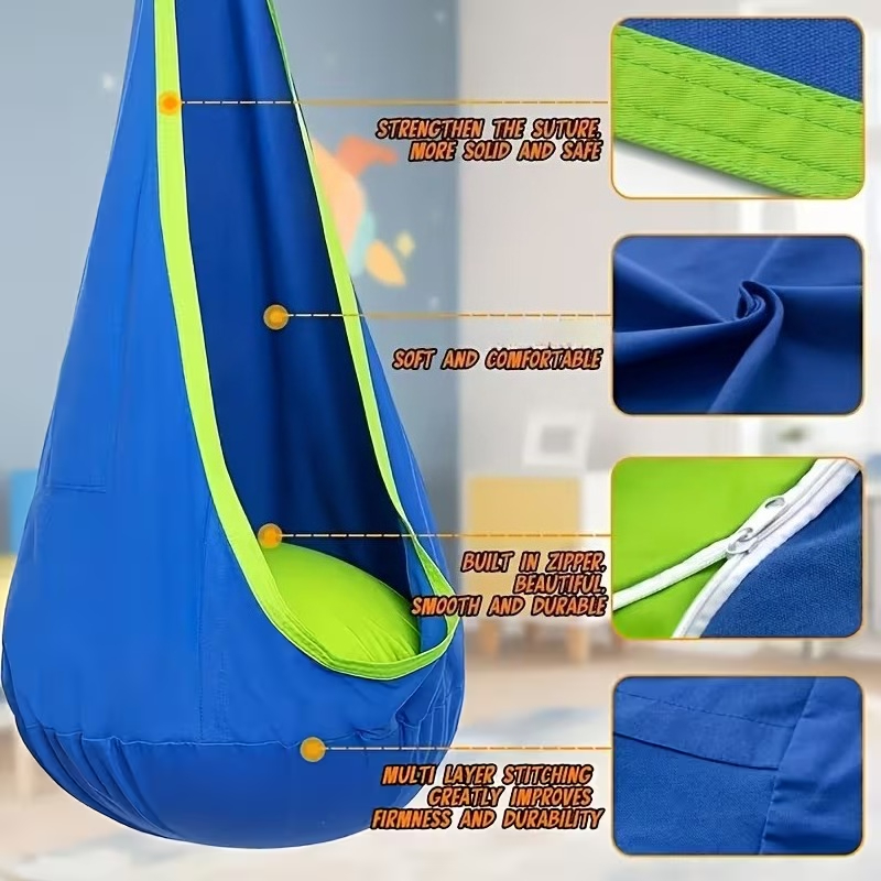 Kids Outdoor Hammock Chair - Çocuklar için Asılı Sandalye, Şişme Minderli