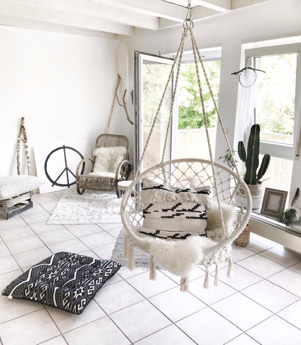 Kids Outdoor Hammock Chair - 2025 İskandinav Bahçe El Yapımı Örme