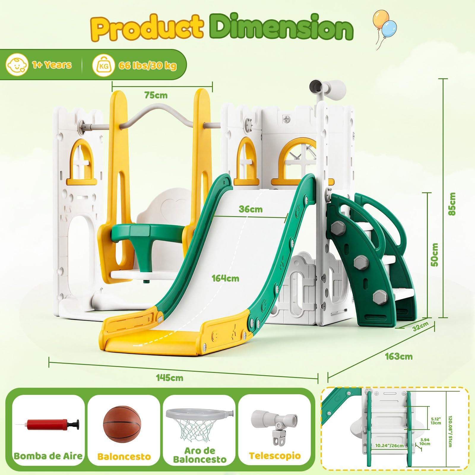 7'si 1 Arada Çocuk Kaydırağı v - Kids Outdoor Swing Set incelemesi ve fiyatı